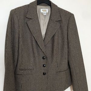 Talbots Shetland wool houndstooth blazer